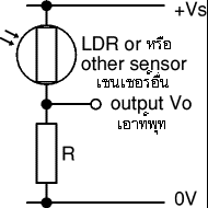 voltage divider with LDR at top